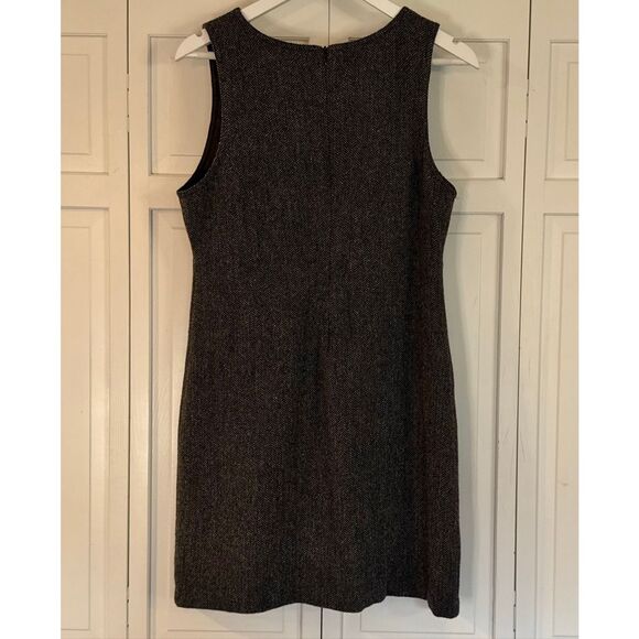 L.L. Bean Vintage 100% wool grey vneck sheath dress 8 - Picture 10 of 10